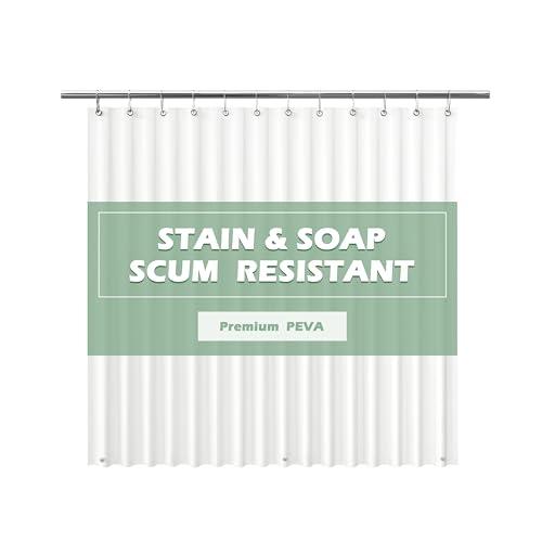 EHZNZIE Frosted Heavy Duty Shower Curtain Liner 72x72, PEVA Waterproof Bath Curtain, No Chemical Smell, 3 Weighted Magnets, Durable with Rustproof Metal Grommets - color: Frosted Heavy, size: 72"W x 72"L (Pack of 1)