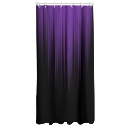 AAtter Purple Black Ombre Shower Curtain, Small Stall 36x72 Inch, 7 Hooks | Gothic Polyester Fabric, Dark Plum Abstract Style, Witchy Modern Anime Design, Single Narrow Bathroom Decor for Women - color: Purple, size: 36"W x 72"L (Pack of 1)