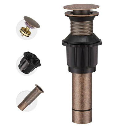 15/8" Bathroom Faucet Vessel Vanity Sink Pop Up Drain Assembly Stopper | Without Overflow Copper Push & Seal by Homevacious - color: Copper, style: Without Overflow