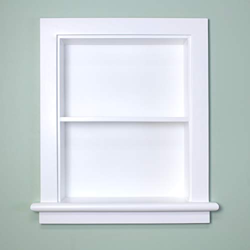 14x18 Aiden Recessed Wall Niche Medicine Cabinet Replacement, in The Wall Bathroom Cabinet Insert Shelf/Shelves, Made in North America, Real Wood, NO MDF, Plain, White - color: White, size: 14x18