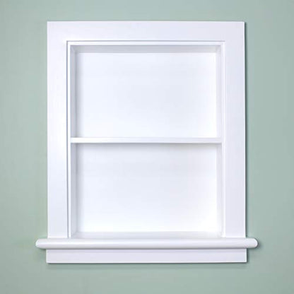 14x18 Aiden Recessed Wall Niche Medicine Cabinet Replacement, in The Wall Bathroom Cabinet Insert Shelf/Shelves, Made in North America, Real Wood, NO MDF, Plain, White - color: White, size: 14x18