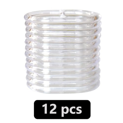 Plastic Shower Curtain Hooks C Shape Shower Curtain Rings for Bathroom Shower Rod Window Curtains Hanger (Clear, 12pack) - color: Clear, size: 12pack