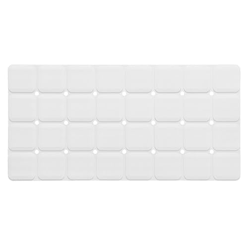 Webos Silicone Bath Mat with Suction Cups – Non-Slip Foldable Bathtub & Shower Mat, Durable & Quick-Dry Safety Tub Mat with Large Drain Holes for Families 28"x 14" White - color: White, size: 28" x 14" (Rectangular)