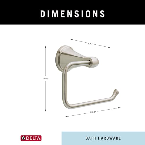 Delta Faucet Becker (1-Pack) Toilet Paper Holder, SpotShield Brushed Nickel, Wall Mounted Euro Hook Design BCK50-DN - color: Spotshield Brushed Nickel