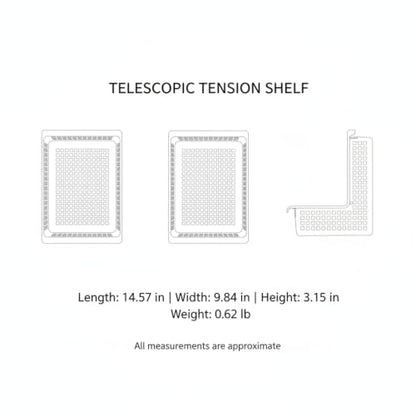 Adjustable Telescopic Tension Shelf for Under Sink Storage, No-Drill PP Plastic Cabinet Organizer Rack, White (1 Pack) - size: 14.57 x 9.84 x 3.15 in