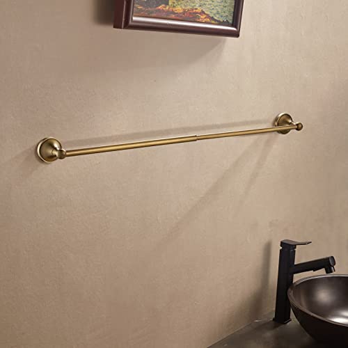 Leyden Antique Brass Towel Bar, Adjustable Towel Holder Rod Brass Towel Rack Bathroom Accessories Wall Mount - color: Single Towel Bar