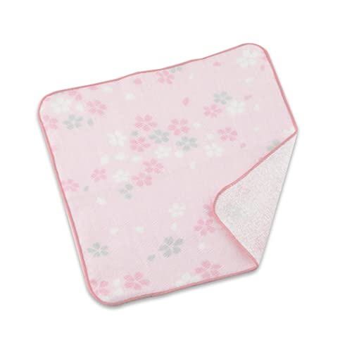 NOREN Japanese Cotton Towel Senshu (Osaka) Towel/Washcloth, Face Towel, Japanese Handkerchief/Made in Japan, 100% Cotton, Quick Drying, Absorbent, Ultra Soft, Thin, Traditional Japanese Pattern - color: Sakura, size: Washcloth
