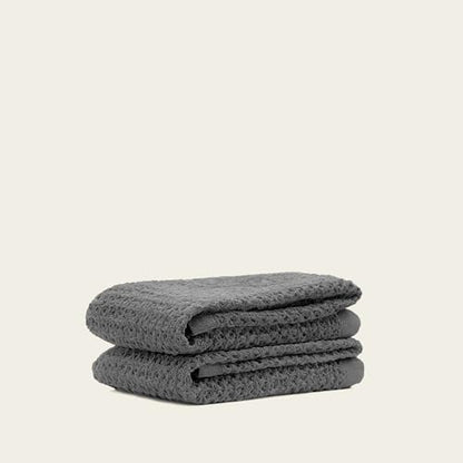 Sedona Waffle Hand Towels – 410 GSM 100% Cotton, Set of 2, Lightweight, Quick-Drying & Textured Towels (Charcoal) - color: Charcoal, style: Hand Towel (Set of 2)