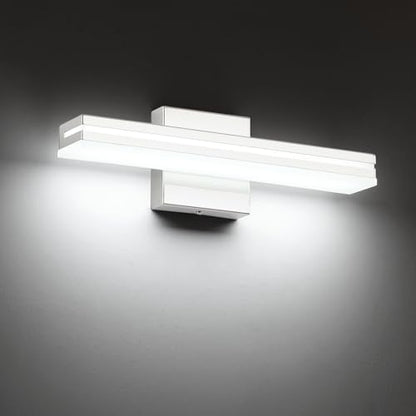 SineRise 16-Inch LED Modern Bathroom Vanity Light Bar, Chrome Modern Acrylic Bathroom Wall Lighting Fixtures Over Mirror (Cool White 6000K) - color: Chrome-Cool White, size: 16-Inch