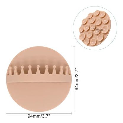 2pcs Shower Hair Catcher Wall, Suction Hair Collector for Shower, Reusable Silicone Grabber Catcher Trap for Drain Bath (Beige) - color: Beige