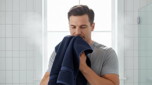6 Piece 100% Cotton Bath Towel Set - 2 Bath - 2 Hand - 2 Face, Navy Blue | 100% Cotton • Thick & Plush • Hotel Quality • Ultra Soft • Highly Absorbent • Quick Dry • Low Lint • Machine Washable - color: Navy Blue