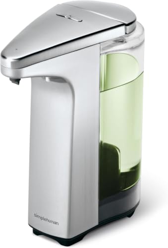 simplehuman 8 oz. Touch-Free Sensor Liquid Soap Pump Dispenser with Soap Sample,Brushed Nickel,(Pack of 6) - color: Brushed, size: 8 oz. Battery Operated (Pack of 6)