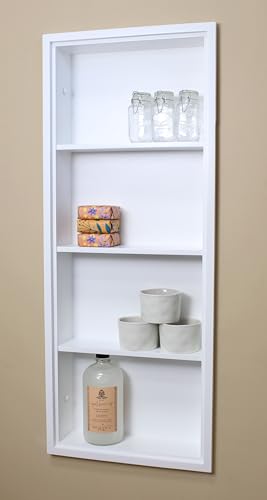 14x36 Sloane Recessed Wall Niche Medicine Cabinet Replacement, in The Wall Bathroom Cabinet Insert Shelf/Shelves, Made in North America, Real Wood, NO MDF, Plain, White - color: White, size: 14x36