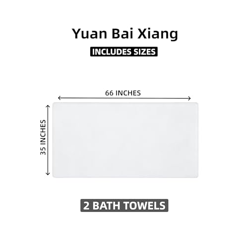 Bath Towels Pack of 2(35'' x 66'') Quick Dry Microfiber Shower Towel for Hotel,Bathroom,Guest,Spa,Gym Yoga, SPA - Light Gray - color: Light Gray, size: 35x66" BATH Towel Set of 2