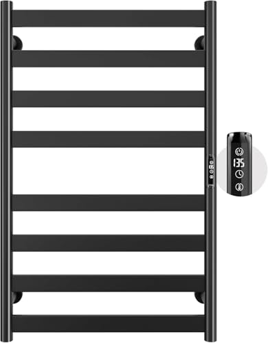 Poloma Paraheeter Towel Warmer, Heated Towel Rack, Towel Warmer Racks for Bathroom, Towel Dryer, Towel Heater, Wall Mounted, Matt Black, CSA Certified. - size: 8bars-31.5"(L) x 19.5"(W)-MATT BLACK