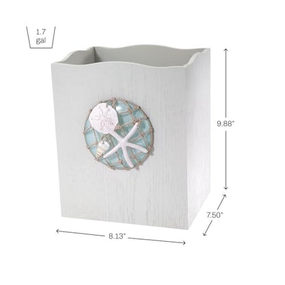 Avanti Linens - Wastebasket, Decorative Trash Can, Coastal, Seaglass - size: Wastebasket
