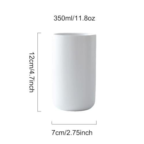 Ceramic mouthwash cup, simple home bathroom wash and brush rack, milk and yogurt breakfast cups. (White-A) - color: White-a