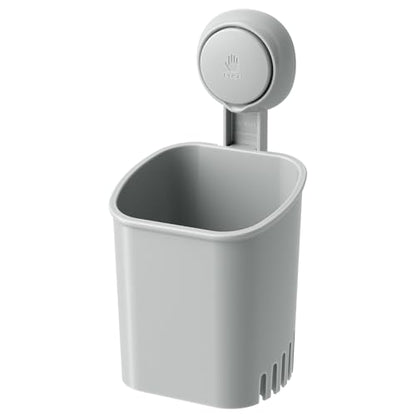 LEVERLOC Powerful Suction Cup Toothbrush Holder, Drill-Free Wall Shower Holder for Toothbrush, Toothpaste, Razor, Removable Suction Cup in Shower, Self-draining Kitchen Tableware Organizer, Gray - color: 1 Holder, Gray