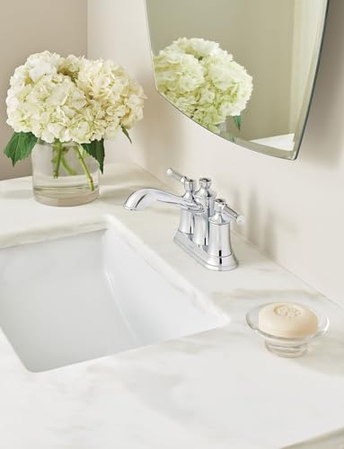 Moen Dartmoor Chrome Traditional Two Handle Centerset Bathroom Sink Faucet, 6802 - color: Chrome