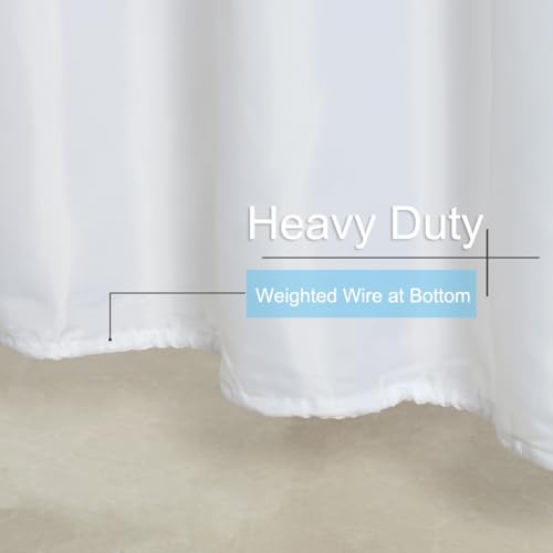 Stall Shower Curtain Liner 48 x 72 Inch, Water Repellent Polyester Bathroom Narrow Fabric Shower Liner for Spa and Hotel Quality, Machine Washable, 48x72 Inch, White - color: White, size: 48"W x 72"L (Pack of 1)