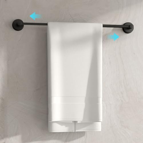 Adjustable Towel Bar Suction Cup 14.6Inch~24 Inch for Bathroom Wall, Towel Racks for Bathroom,Stainless Steel Bath Towel Holder for Shower