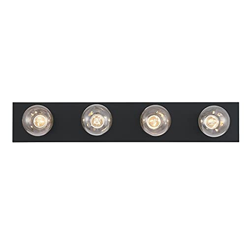 Westinghouse 6117600 Traditional Four-Light Indoor Vanity Light Fixture, Matte Black - color: Matte Black, size: 4-Light