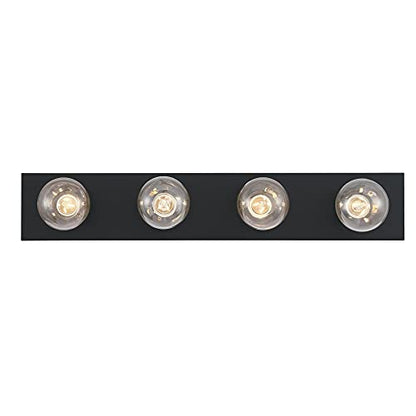 Westinghouse 6117600 Traditional Four-Light Indoor Vanity Light Fixture, Matte Black - color: Matte Black, size: 4-Light