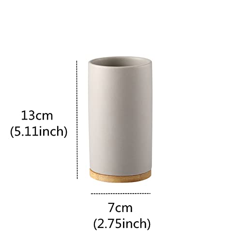 400ml Ceramic Toothbrush Cup Tumbler, Bathroom Cup Toothbrush Holder for Toothbrush and Toothpaste - style: Gray, Cup