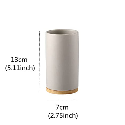 400ml Ceramic Toothbrush Cup Tumbler, Bathroom Cup Toothbrush Holder for Toothbrush and Toothpaste - style: Gray, Cup