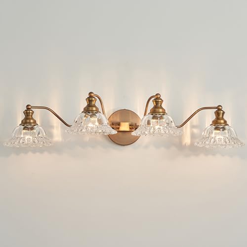 XIEDUN Brass 4 Light Vanity Lights for Bathroom Vanity Light Fixtures Bathroom Light Fixture - color: Brass, size: 4 Light