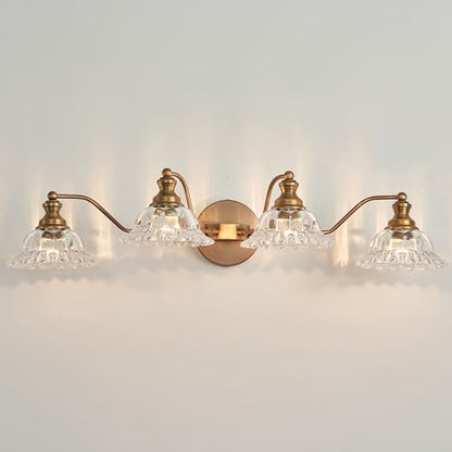 XIEDUN Brass 4 Light Vanity Lights for Bathroom Vanity Light Fixtures Bathroom Light Fixture - color: Brass, size: 4 Light