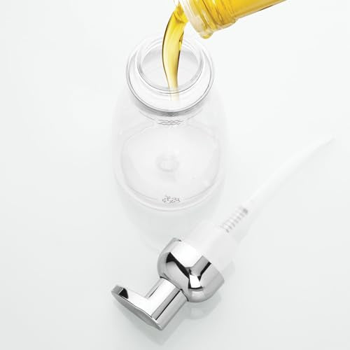 iDesign Refillable Foaming Dispenser for Kitchen or Bathroom Vanity-Set of 2-Clear/Chrome soap Pump - color: Clear/Chrome, style: Pack of 2