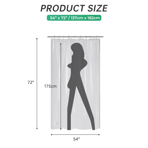 AmazerBath 54x72 Shower Curtain Stall, Plastic Small Shower Curtain Clear, Heavy Duty Thick PEVA, Stand Up Shower Stall Size with 2 Weighted Stones and 9 Grommets - color: 8g Clear, size: 54"W x 72"L (Pack of 1)