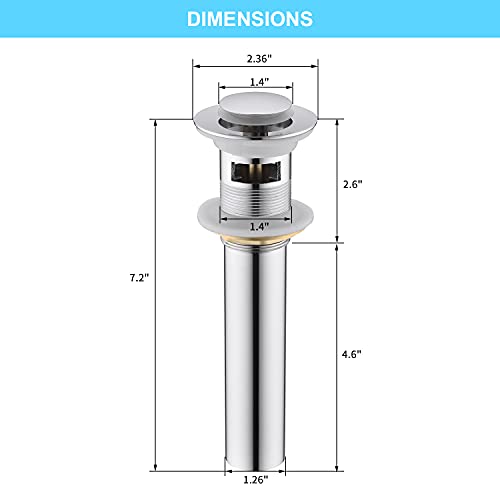 CREA Bathroom Sink Drain Chrome, Sink Stopper Pop Up Drain for Bathroom Vanity Kitchen Sink with Overflow - color: Chrome