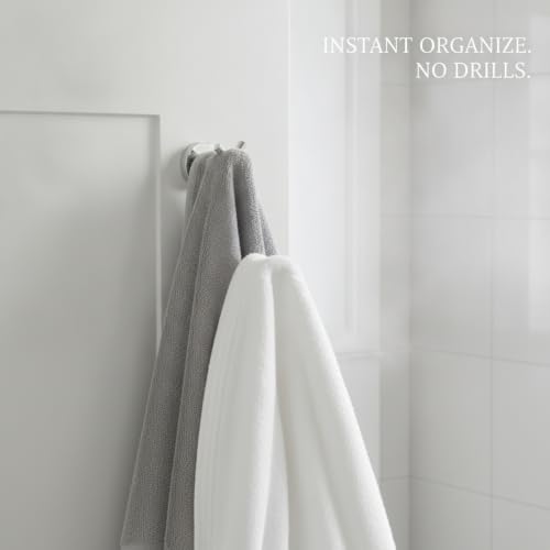 Wall Hook Stainless Steel Adhesive Mount for Bathroom Tile and Glass, Drill-Free Holder for Wet Towels and Robes (1 Piece) - size: 2.64 x 1.97 x 1.65 in