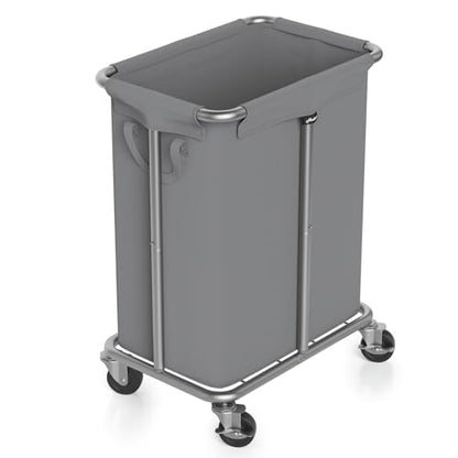 Hodonas Laundry Basket with Wheels, Rolling Laundry Hamper, 46 Gallons (170L), Removable and Machine Washable Liner, Steel Frame, Large Laundry Cart for Laundry Room, Bedroom, Bathroom, Dorm - Grey - color: Gray