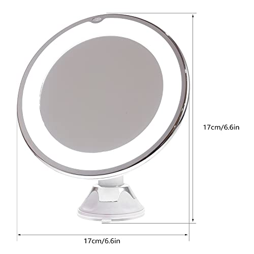 SOLUSTRE Magnifying Led Lighted Makeup Mirror Suction Cup Portable Vanity Mirror for Bathroom and Travel Compact Design for Easy Carrying and Natural Lighting
