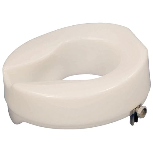 Ashby EasyFit Raised Toilet Seat – 4" (10 cm) Height – Secure Locking Design for Standard Toilets – REF 63144