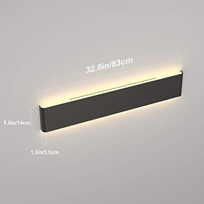 Ralbay 30W Bathroom Light Fixture 32.67 inch Vanity Lights Arm Length Wall Light for Bathroom Dressing Room IP44 Waterproof 3900LM Warm White Light 3000K, Black - color: Black-Warm White, size: 32.6 inch