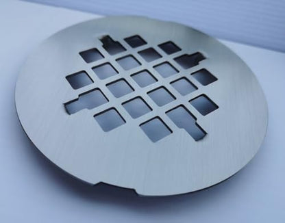 4-1/4 inches Snap-On Round Shower Drain Cover, Stainless Steel (Brushed Nickel) - color: Brushed Nickel