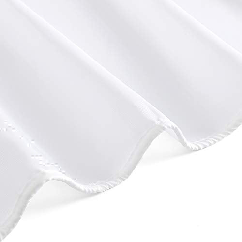 EurCross 72 x 76inch Shower Curtain for Bathroom, Easy Care Machine Washable Fabric Solid White Shower Curtain Liner 76 inch Long Without Hooks - color: White, size: 72"W x 76"L (Pack of 1)