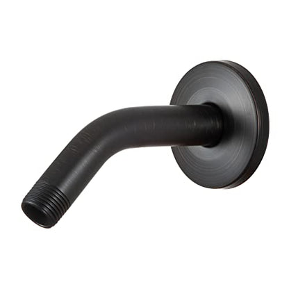 OFFO Shower Arm with Flange, 6 in Oil Rubbed Bronze Wall Mount Replacement Angle Shower Head Arm Wall-Mounted For Fixed Shower Head & Handheld Showerhead - color: Oil Rubbed Bronze, style: 6 in