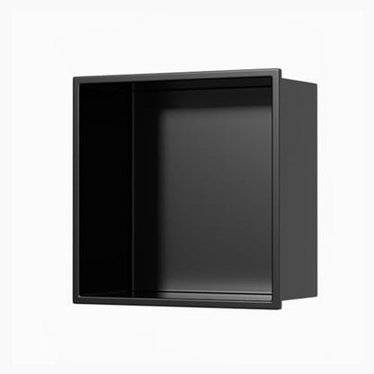 Recessed Niche Shower, Square Shower Caddy for Bathroom Storage, 304 Stainless Steel Shelf Insert, No Tile Needed,Black - color: Black