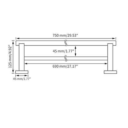 Miyili Matte Black Double Bath Towel Bar 30-Inch SUS 304 Stainless Steel Towel Holder Rack for Bathroom, A02B75B - color: Matte Black, size: 30-Inch