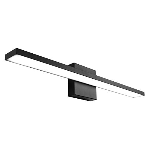 Ralbay 24inch Modern LED Black Vanity Light Frosted Aluminum for Bathroom Vanity Lighting Fixtures Cool White 6000K - color: Black, size: 24 inch