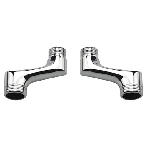 2Pcs Shower Head Extender Adapter, Brass Adjustable Swivel Arm with 1/2 3/4 Offset Connection, Excentric Toilet Connection