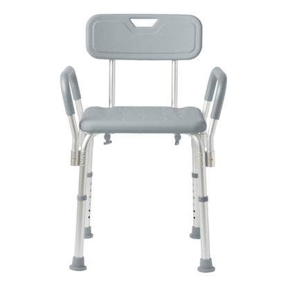 Dr. Dunley Bath Chair for Seniors, Shower Seat with Back, Suction Feet, Non-Slip Adjustable Height Shower Bench for Elderly, 350lb Weight Capacity - size: Backrest with Arms