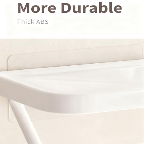 Self Adhesive Toilet Paper Holder with Shelf, No Drill Wall Mounted Bathroom Tissue Holder, Sticky TP Roll Holder with Phone Shelf for RV, White