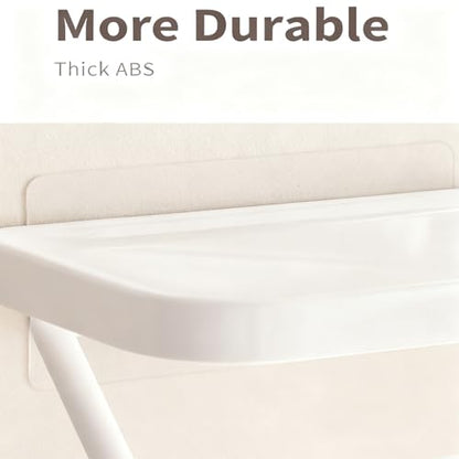 Self Adhesive Toilet Paper Holder with Shelf, No Drill Wall Mounted Bathroom Tissue Holder, Sticky TP Roll Holder with Phone Shelf for RV, White