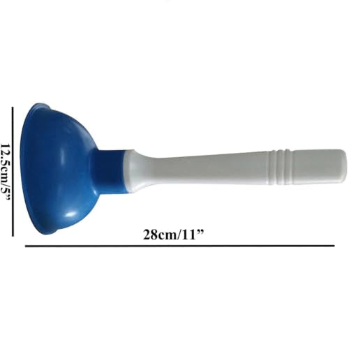 NewFerU Drain Plunger, Small 4-Inch Sink Clog Remover, Mini Hand Unclogger | Rubber Cup Plumber Helper, Force Tiny Compact Tool with 9 inch Short Handle for Kitchen Bathroom, Toilet, Shower, Bath Tub - color: Blue